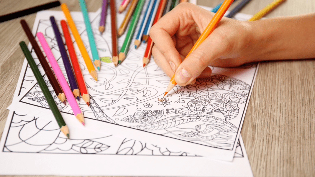 Colouring Book with Coloring Pencils